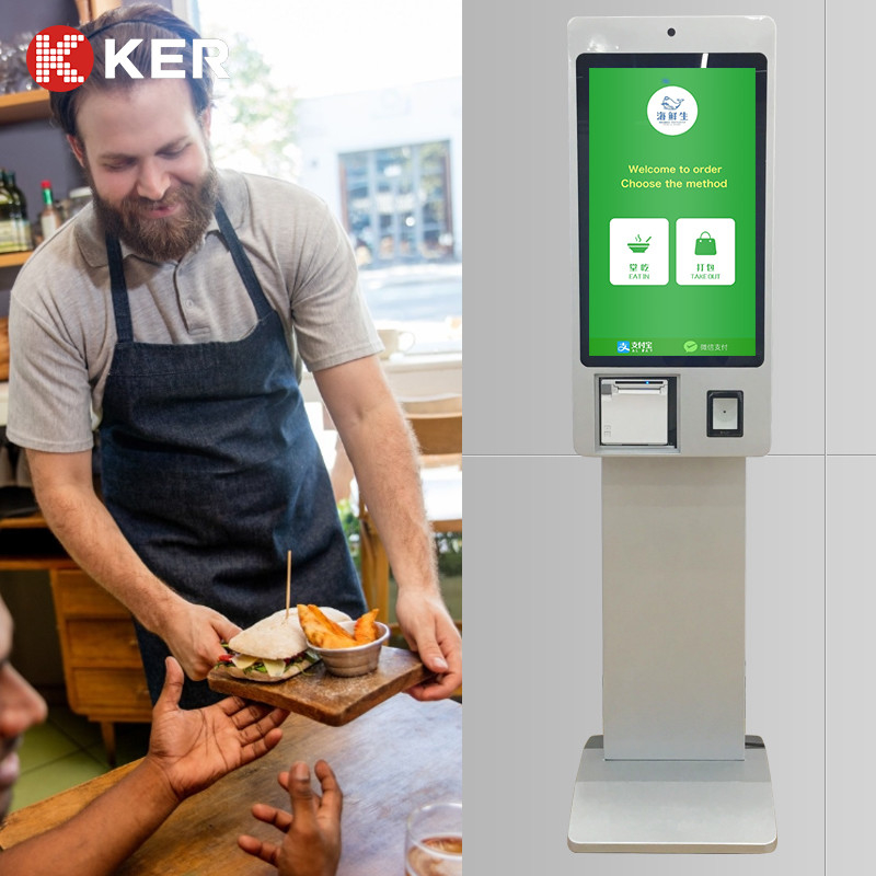 Self Service Ordering Kiosk Pos System Cashier Cash Acceptor Machine Payment Kiosks For Fast Food Restaurants